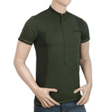 Men's Half Sleeves Slim Fit Fancy T-Shirt - Green, Men, T-Shirts And Polos, Chase Value, Chase Value
