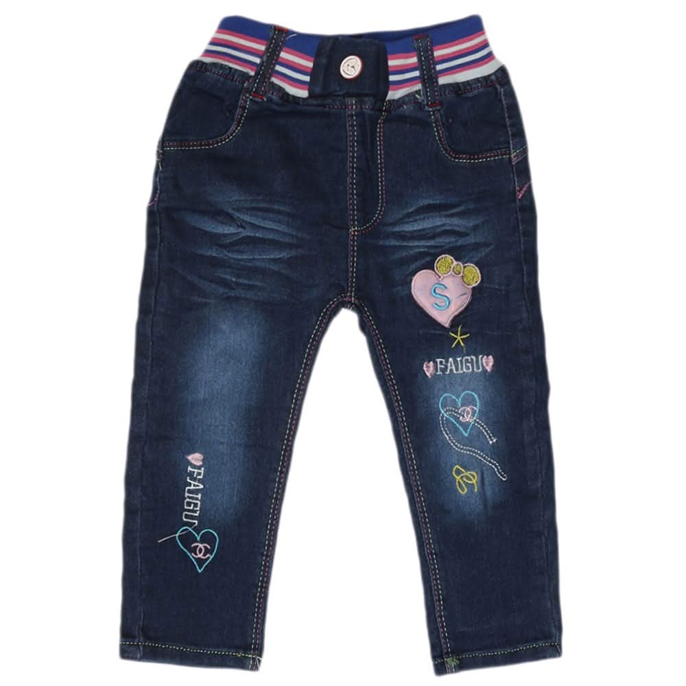 Girls Denim Pants - Blue, Kids, Pants And Capri, Chase Value, Chase Value