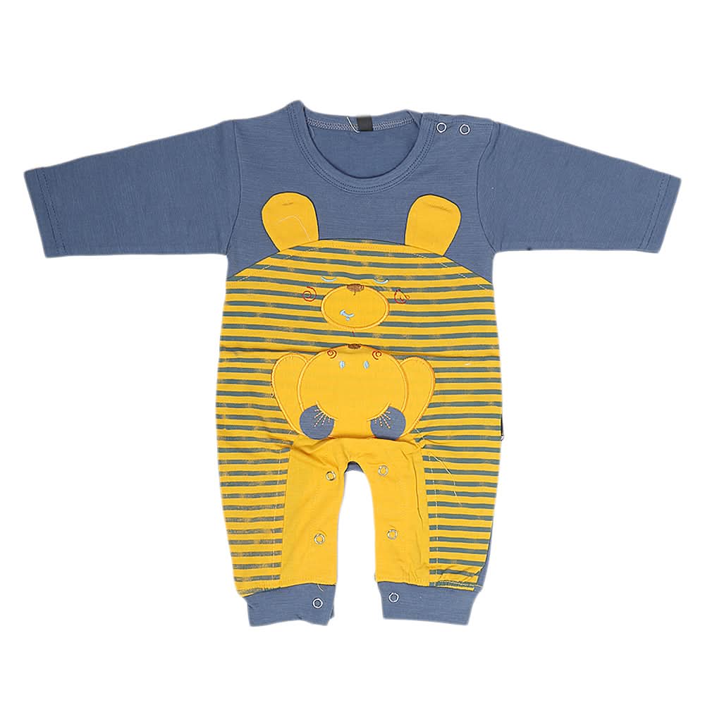 Newborn Boys Full Sleeves Romper - Steel Blue, Kids, New Born Boys Rompers, Chase Value, Chase Value