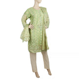 Women's Embroidered Organza Jacquard 3 Pcs Stitched Suit - Light Green, Women, Shalwar Suits, Chase Value, Chase Value