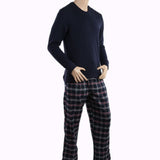 Men's Thermal Sleepwear 2 Pcs Set - Black Blue, Men, Nightwear, Chase Value, Chase Value