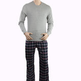 Men's Thermal Sleepwear 2 Pcs Set - Grey Blue, Men, Nightwear, Chase Value, Chase Value