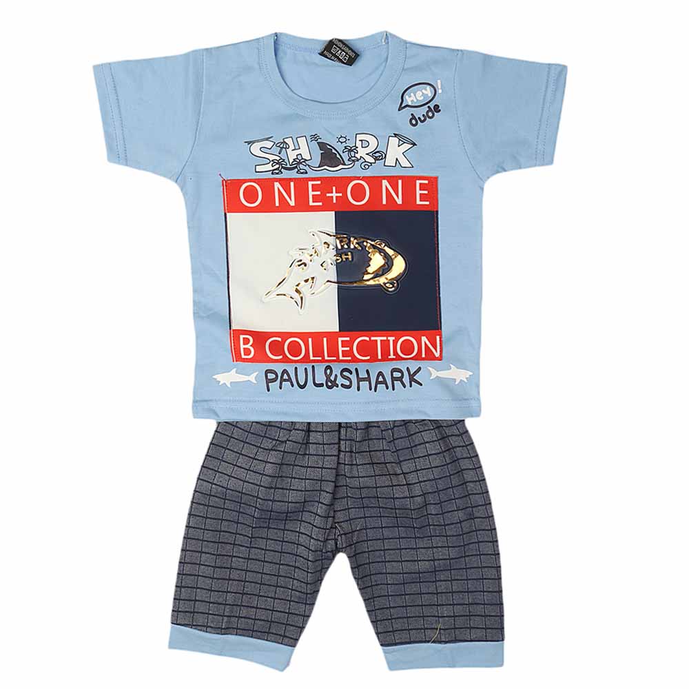 Boys Half Sleeves Suit 1311 - Blue, Kids, Boys Sets And Suits, Chase Value, Chase Value