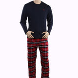 Men's Thermal Sleepwear 2 Pcs Set - Navy Blue Red, Men, Nightwear, Chase Value, Chase Value
