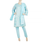 Women's 3Pcs Stitched Suit - Blue, Women, Shalwar Suits, Chase Value, Chase Value