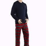 Men's Thermal Sleepwear 2 Pcs Set - Navy Blue Red, Men, Nightwear, Chase Value, Chase Value