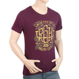 Men's Half Sleeves Round Neck T-Shirt - Purple, Men, T-Shirts And Polos, Chase Value, Chase Value