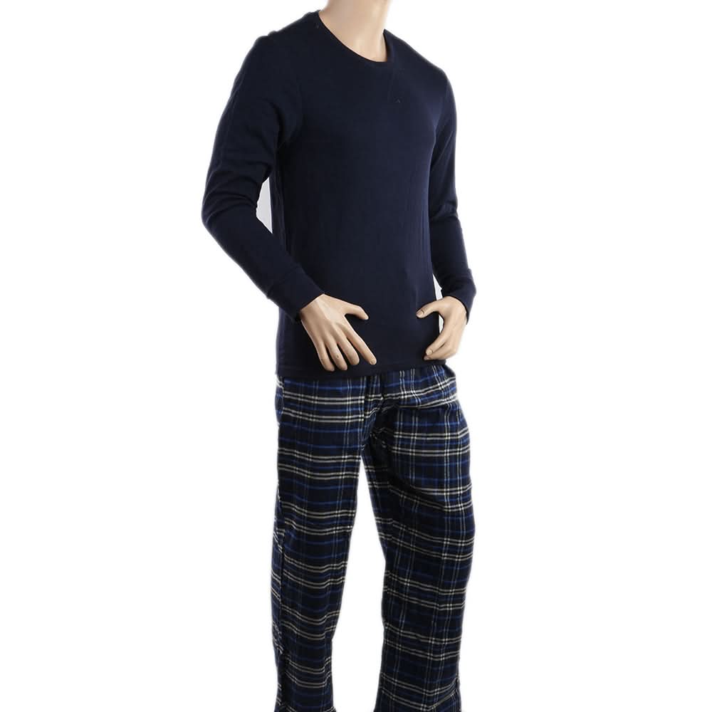 Men's Thermal Sleepwear 2 Pcs Set - Navy Blue Blue, Men, Nightwear, Chase Value, Chase Value
