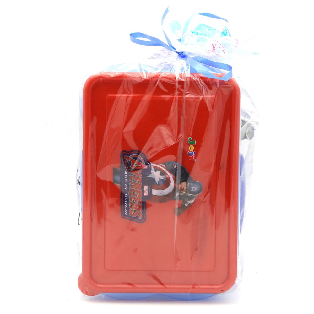 Water Bottle 600 ML with Lunch Box - Red, Kids, Tiffin Boxes And Bottles, Chase Value, Chase Value