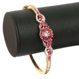 Women's American Diamond Kara Bracelet - Golden Maroon, Women, Bangles & Bracelets, Chase Value, Chase Value