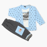 Boys Full Sleeves 3Pcs Suit - Light Blue, Boys Sets & Suits, Chase Value, Chase Value