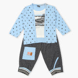Boys Full Sleeves 3Pcs Suit - Light Blue, Boys Sets & Suits, Chase Value, Chase Value