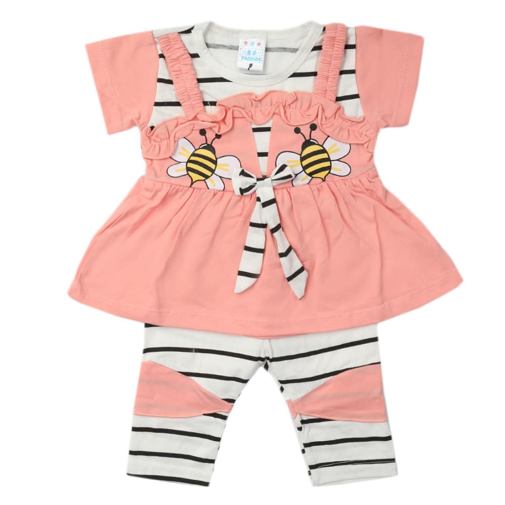 Newborn Girls Half Sleeves Suit - Pink, Kids, Newborn Girls Sets And Suits, Chase Value, Chase Value