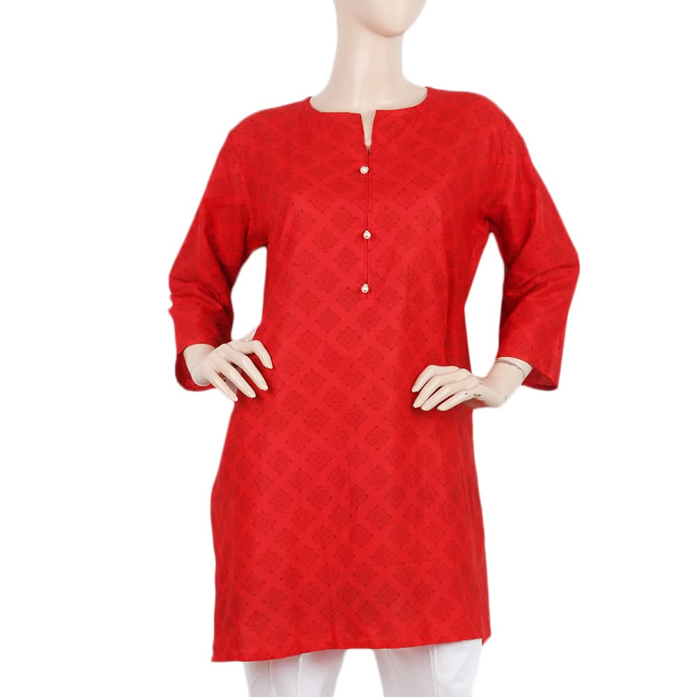 Women's Printed Kurti - Red - A, Women, Ready Kurtis, Chase Value, Chase Value