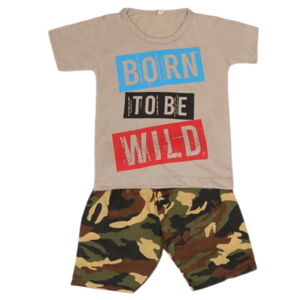 Boys Half Sleeves Suit - Grey, Kids, Boys Sets And Suits, Chase Value, Chase Value