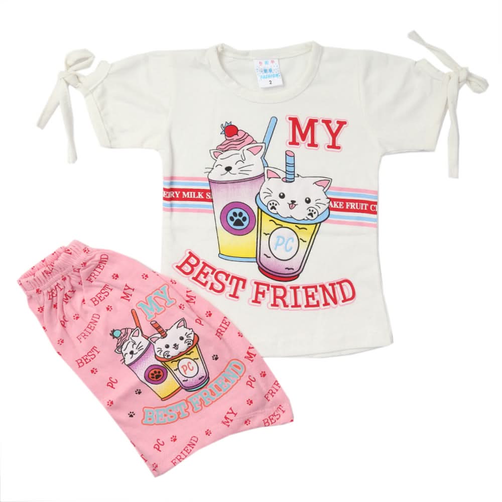 Newborn Girls Half Sleeves Suit - Pink, Kids, Newborn Girls Sets And Suits, Chase Value, Chase Value