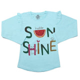 Girls Full Sleeves Jersey T-Shirt - Light Blue, Kids, Girls T-Shirts, Chase Value, Chase Value