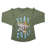 Girls Full Sleeves Jersey T-Shirt - Green, Kids, Girls T-Shirts, Chase Value, Chase Value