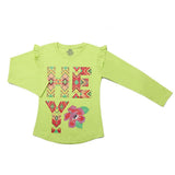Girls Full Sleeves Jersey T-Shirt - Light Green, Kids, Girls T-Shirts, Chase Value, Chase Value
