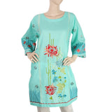 Women's Embroidered Kurti 15 - Sea Green, Women, Ready Kurtis, Chase Value, Chase Value