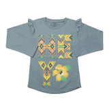 Girls Full Sleeves Jersey T-Shirt - Steel Blue, Kids, Girls T-Shirts, Chase Value, Chase Value