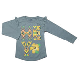 Girls Full Sleeves Jersey T-Shirt - Steel Blue, Kids, Girls T-Shirts, Chase Value, Chase Value