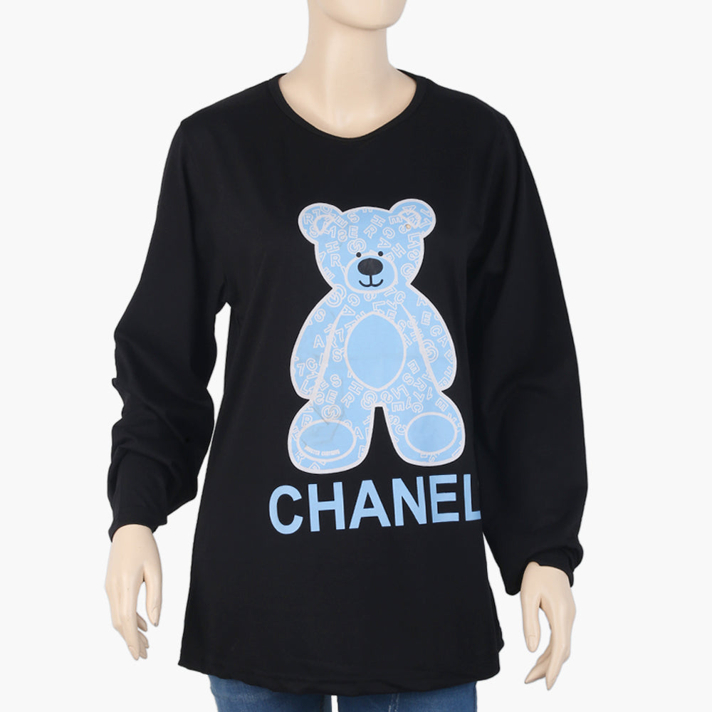 Women's Full Sleeves T-Shirt - Black, Women T-Shirts & Tops, Chase Value, Chase Value