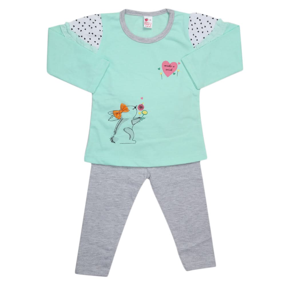 Girls Pajama Suit - Cyan, Kids, Girls Sets And Suits, Chase Value, Chase Value