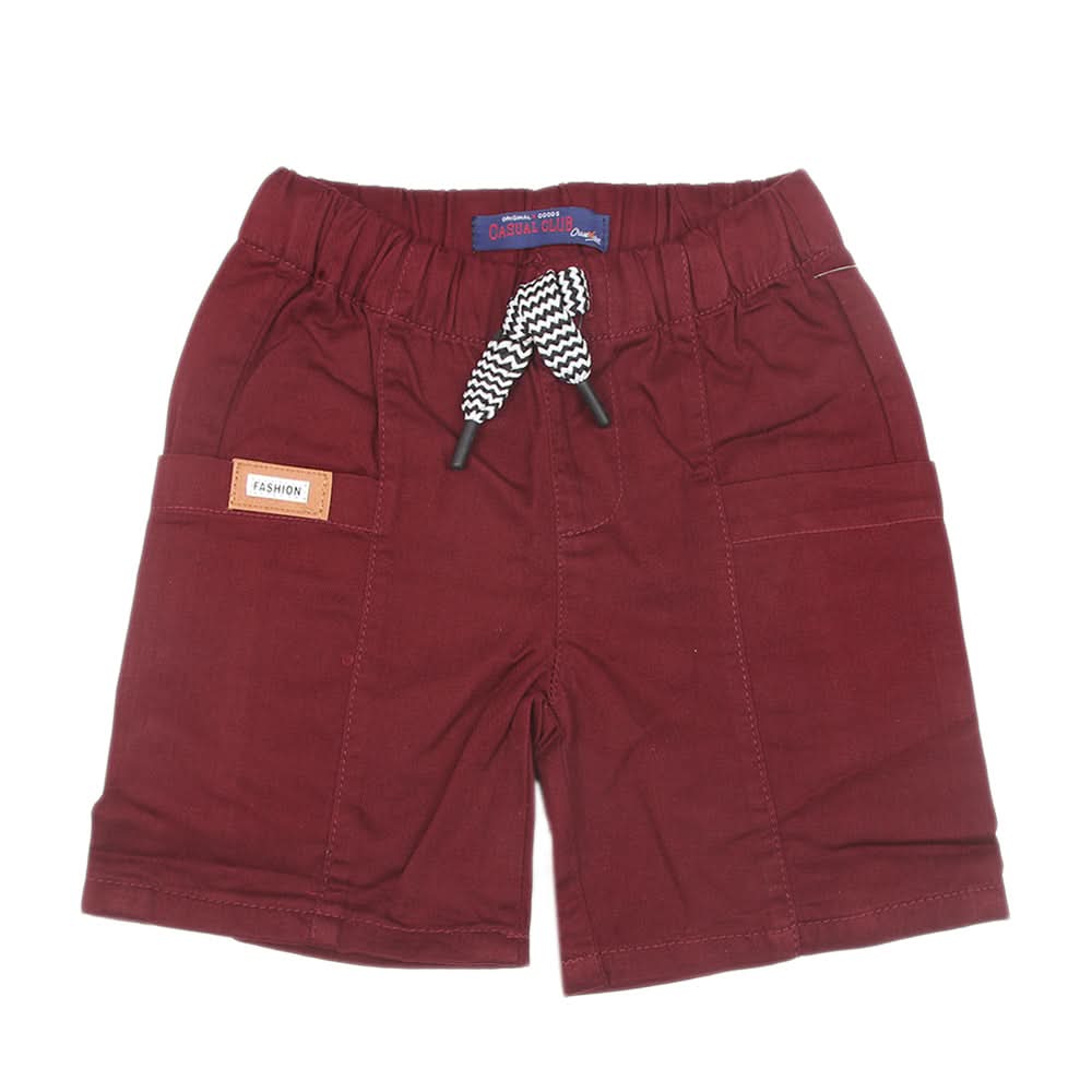Boys Cotton Short 2-14 - Maroon, Kids, Boys Shorts, Chase Value, Chase Value