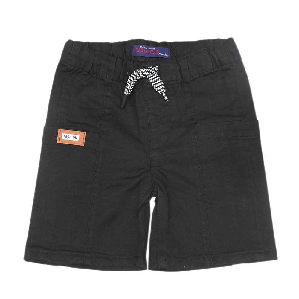 Boys Cotton Short 2-14 - Black, Kids, Boys Shorts, Chase Value, Chase Value