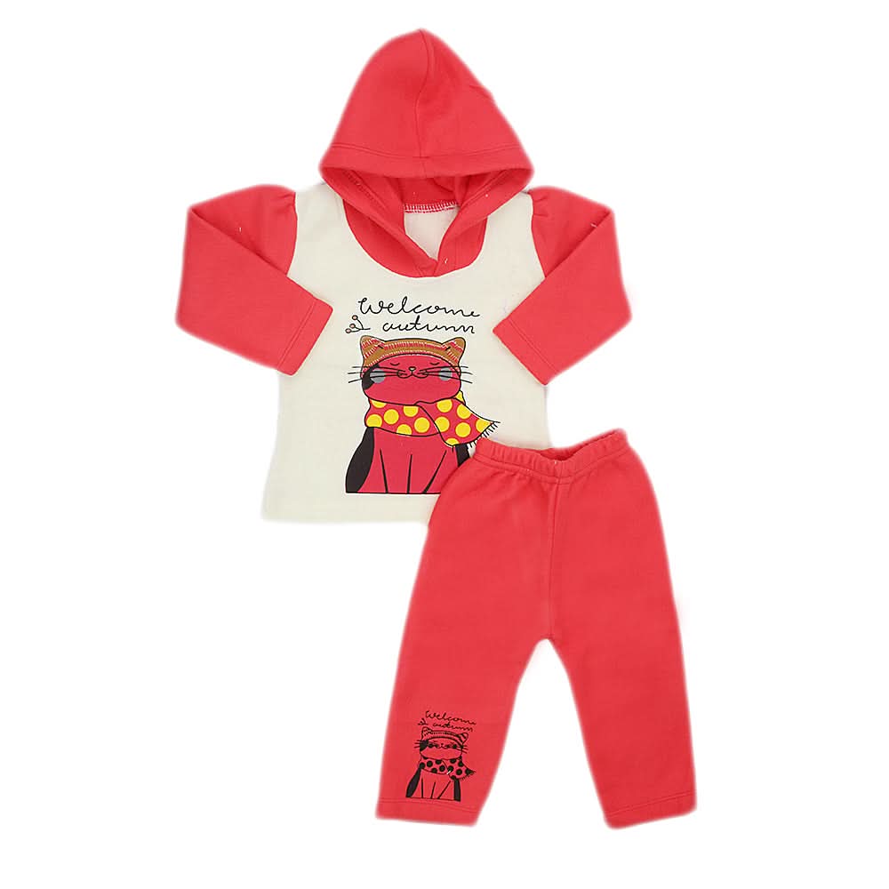 Newborn Girls Polar Full Sleeves Suit 8893 - Dark Pink, Kids, New Born Girls Sets And Suits, Chase Value, Chase Value