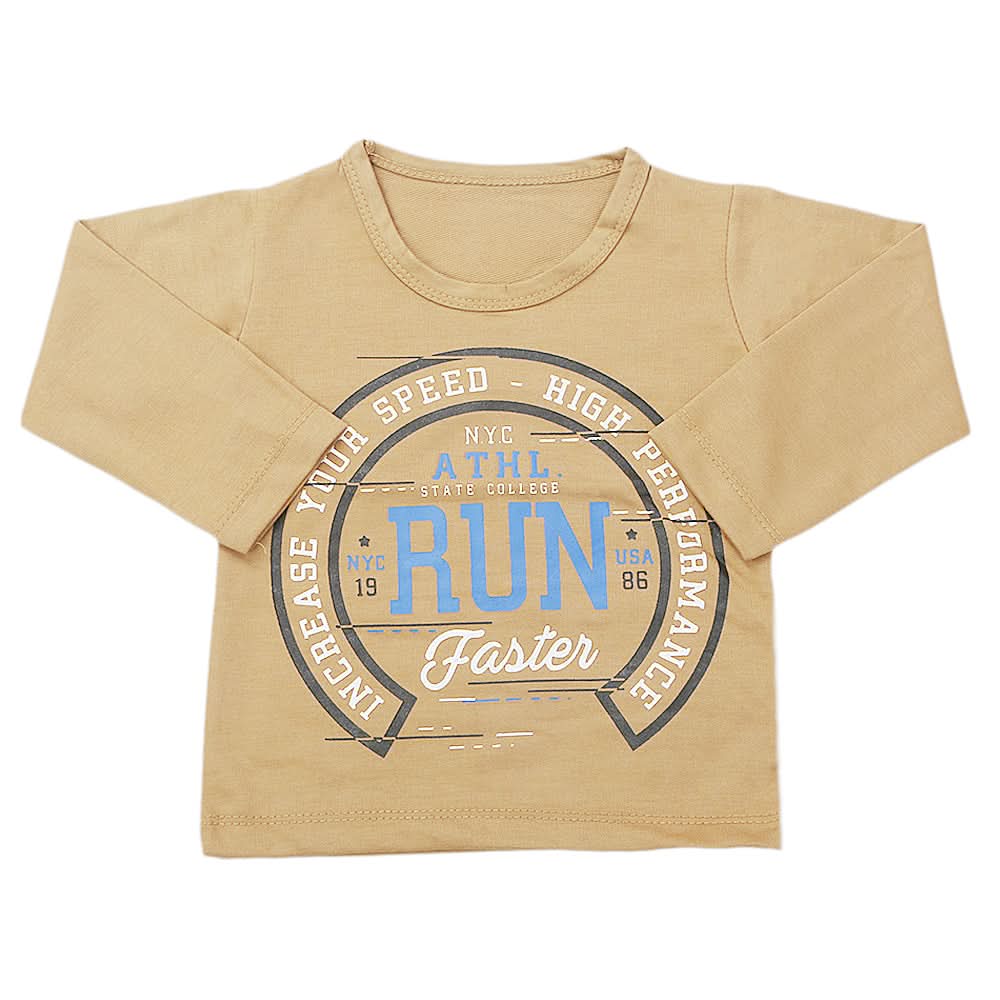 Boy's Full Sleeves T-Shirt - Brown, Kids, Boys T-Shirts, Chase Value, Chase Value