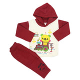 Newborn Boys Polar Full Sleeves Suit 8869 - Maroon, Kids, New Born Boys Sets And Suits, Chase Value, Chase Value