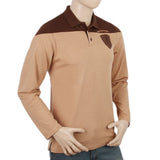 Men's Full Sleeves Embroidered Polo Shirt - Dark Brown, Men, T-Shirts And Polos, Chase Value, Chase Value