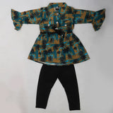 Girls Full Sleeves Tights Suit - Steel Blue, Kids, Girls Sets And Suits, Chase Value, Chase Value