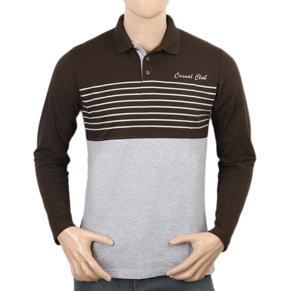 Men's Full Sleeves Polo T-Shirt - Olive Green, Men's T-Shirts & Polos, Chase Value, Chase Value