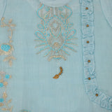 Girls Embroidered 3Pcs Shalwar Suit - Blue, Kids, Girls Sets And Suits, Chase Value, Chase Value