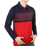 Men's Full Sleeves Polo T-Shirt - Navy Blue, Men's T-Shirts & Polos, Chase Value, Chase Value