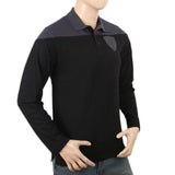 Men's Full Sleeves Embroidered Polo T-Shirt - Navy Blue, Men, T-Shirts And Polos, Chase Value, Chase Value
