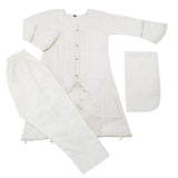 Girls Embroidered 3Pcs Shalwar Suit - White, Girls Shalwar Kameez, Chase Value, Chase Value