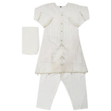 Girls Embroidered 3Pcs Shalwar Suit - White, Girls Shalwar Kameez, Chase Value, Chase Value