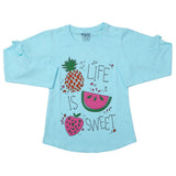 Girls Full Sleeves Jersey T-Shirt - Blue, Kids, Girls T-Shirts, Chase Value, Chase Value