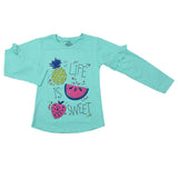 Girls Full Sleeves Jersey T-Shirt - Sea Green, Kids, Girls T-Shirts, Chase Value, Chase Value