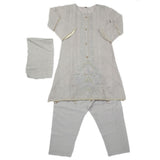 Girls Embroidered 3Pcs Shalwar Suit - Grey, Girls Shalwar Kameez, Chase Value, Chase Value