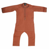 Boys Embroidered Shalwar Suit - Brown, Kids, Boys Shalwar Kameez, Chase Value, Chase Value