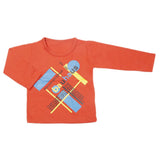 Boy's Full Sleeves T-Shirt - Rust, Kids, Boys T-Shirts, Chase Value, Chase Value