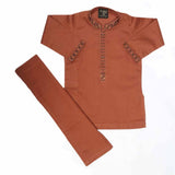 Boys Embroidered Shalwar Suit - Brown, Kids, Boys Shalwar Kameez, Chase Value, Chase Value
