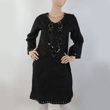 Women's Embroidered Kurti With Stone - Black, Women, Ready Kurtis, Chase Value, Chase Value