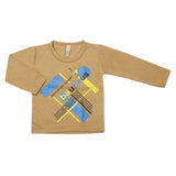 Boy's Full Sleeves T-Shirt - Brown, Kids, Boys T-Shirts, Chase Value, Chase Value