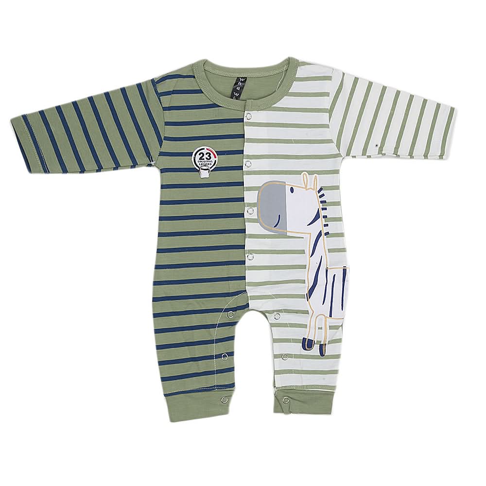 Newborn Boys Full Sleeves Romper - Green, Kids, New Born Boys Rompers, Chase Value, Chase Value